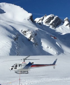 Héliski, dans le col du Petit St-Bernard